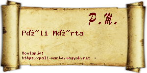 Páli Márta névjegykártya